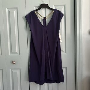 Y2K Dylan & Rose Navy Blue Knee Length Dress Medium Cap Sleeve Party Business